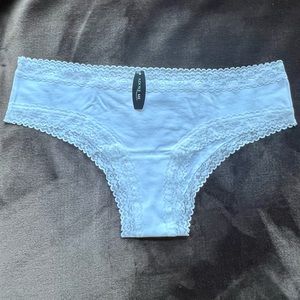 White Cotton and Lace Panties